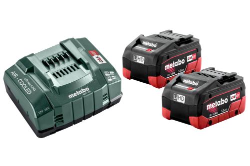 METABO Basic set (nabíječka + akumulátory) 18V / 2x LiHD 5.5 Ah 685122000