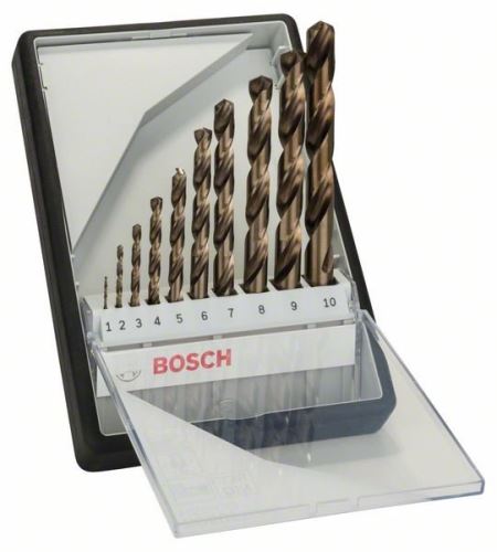 BOSCH Sada vrtáků do kovu Robust Line HSS-Co, 10dílná 1; 2; 3; 4; 5; 6; 7; 8; 9; 10 mm (10 ks) 2607019925