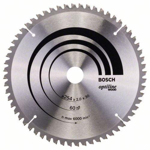 BOSCH Pilový kotouč Optiline Wood 254 x 30 x 2,0 mm, 60 2608640436