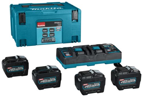 MAKITA sada Li-ion XGT 40V 4 ks BL4080F+1 ks Dvojnabíječka DC40RB+1 ks Makpac 1910A8-3