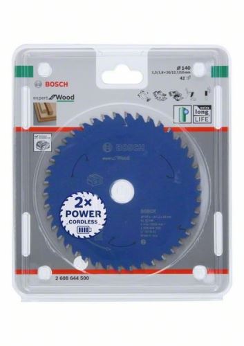 BOSCH Pilový kotouč pro aku pily; Expert for Wood 140x20x1,8/1,3x42T 2608644500