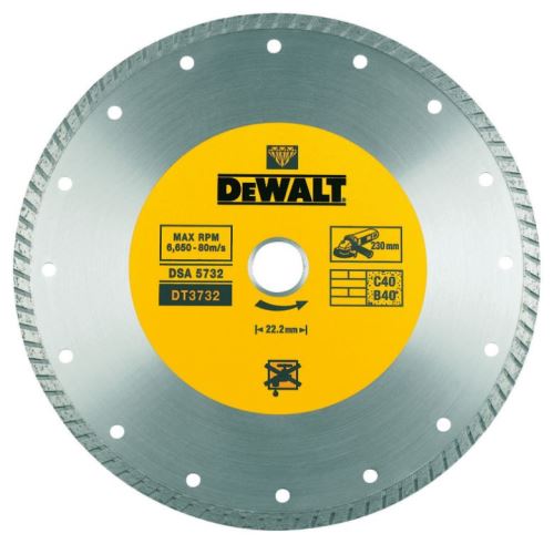 DeWALT Diamantový kotouč Turbo pro suché řezání, 180 x 22,2 mm DT3722