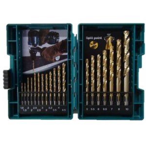 MAKITA sada vrtáků do kovu HSS-TiN po2 ks 1,5;2;2,5;3 a 3,2;3,5;4;4,5;5;5,5;6;6,5;7;8;10 mm, 19 ks D-67527