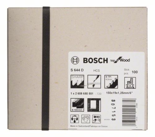 BOSCH Pilový plátek do pily ocasky S 644 D Top for Wood (100 ks) 2608650551