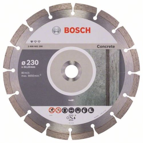 BOSCH Diamantový dělicí kotouč Standard for Concrete 230 x 22,23 x 2,3 x 10 mm 2608602200