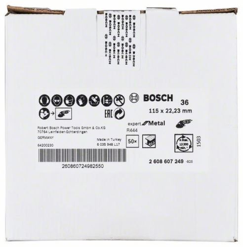 BOSCH Fíbrový brusný kotouč R444, Expert for Metal D = 115 mm; K = 36 2608607249