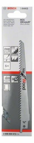 BOSCH Pilový plátek do pily ocasky S 644 D Top for Wood (5 ks) 2608650673