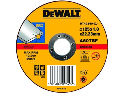 DeWALT Řezný kotouč na nerez, plochý 125 x 2,1 x 22,23 mm DT42340Z