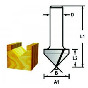 MAKITA Drážkovací fréza tvaru V stopka 12 mm,12,7x12,7x54 mm D-47911