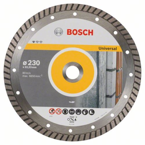 BOSCH Diamantový dělicí kotouč Standard for Universal Turbo 230 x 22,23 x 2,5 x 10 mm 2608602397