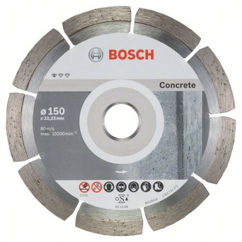 BOSCH Diamantový dělicí kotouč Standard for Concrete 150 x 22,23 x 2 x 10 mm (10 ks) 2608603241