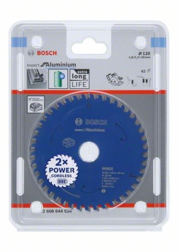 BOSCH Pilový kotouč pro aku pily; Expert for Aluminium 120x20x1,8/1,2x42T 2608644534