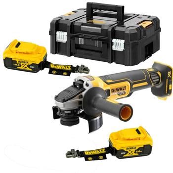 DEWALT Aku úhlová bruska 18V 125mm, 2x 5Ah, bez nabíječky, Tstack DCG406P2LRT