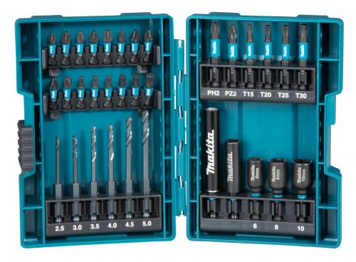 MAKITA sada torzních bitů a vrtáků 1/4" IMPACT BLACK, 33 ks B-66896