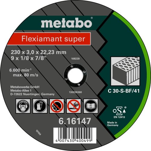 METABO Řezný kotouč - kámen-FLEXIA SUPER 180x3,0x22,2 616143000