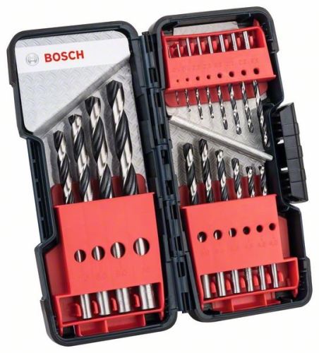 BOSCH 18dílná sada spirálových vrtáků HSS PointTeQ ToughBox 2608577350