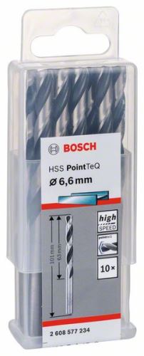 BOSCH Spirálový vrták HSS PointTeQ 6,6 mm (10 ks) 2608577234