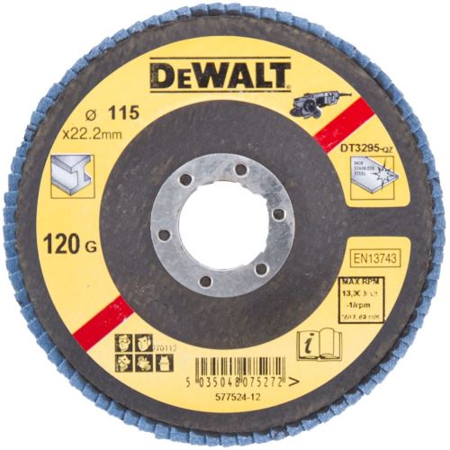 DeWALT brusný lamelový kotouč na kov plochý 115 x 22,2 mm 60G DT3293