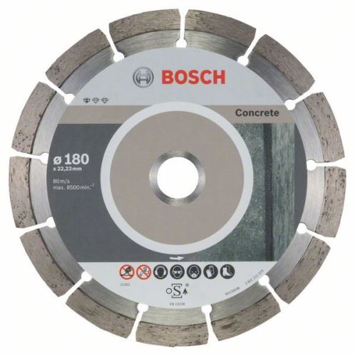 BOSCH Diamantový dělicí kotouč Standard for Concrete 180 x 22,23 x 2 x 10 mm (10 ks) 2608603242