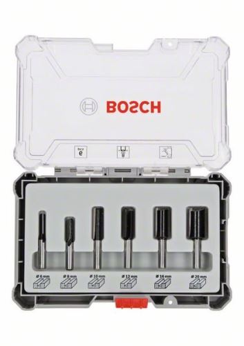 BOSCH Sada fréz s rovným 8mm vřetenem, 6 ks 2607017466