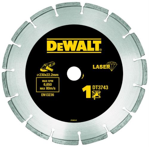 DeWALT DIA Segmentový kotouč nastavební materiály a beton, pro suché řezání, 230 x 22,2 mm DT3743