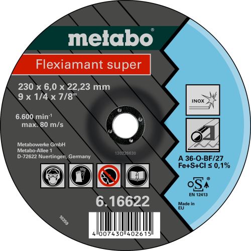 METABO Brusný kotouč - nerezová ocel 115x6x22,2 mm 616739000