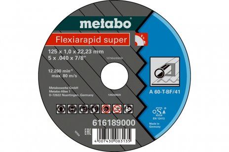 METABO Brusný kotouč Flexiarapid SUPER 115 x 1,6 x 22,23 ocel, TF 41 616191000