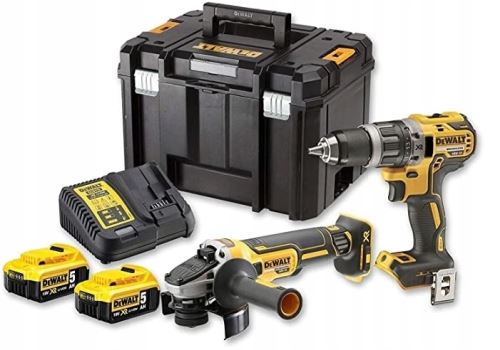 DeWALT Sada aku nářadí, vrtačka DCD791 + úhlová bruska DCG405 DCK2020P2T