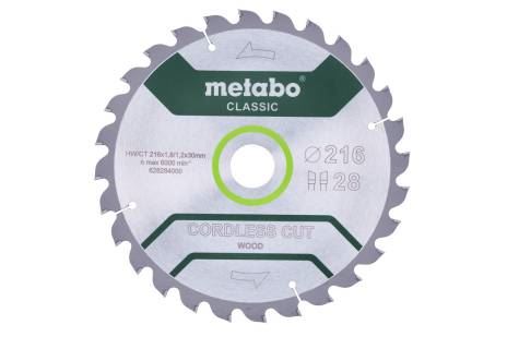 METABO Pilový kotouč 216 x 30 mm, 28 zubů, 5° CordlessCutClassic  628284000