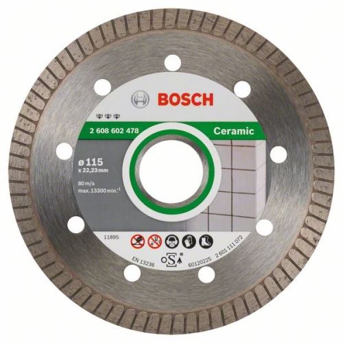 BOSCH Diamantový dělicí kotouč Best for Ceramic Extra-Clean Turbo - 230 x 22,23 x 1,8 x 7 mm 2608603597