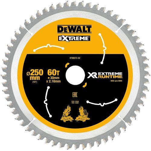 DeWALT Pilový kotouč (ideální pro pily FLEXVOLT) 250 x 30 mm, 60 zubů DT99573