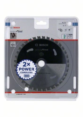 BOSCH Pilový kotouč pro aku pily; Standard for Steel 173x20x1,6/1,2x36T 2608837750