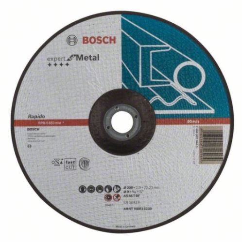 BOSCH Dělicí kotouč profilovaný Expert for Metal – Rapido AS 46 T BF, 230 mm, 1,9 mm 2608603404