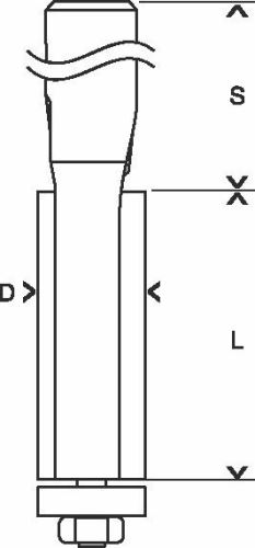 BOSCH Zarovnávací fréza 8 mm, D1 12,7 mm, L 25,4 mm, G 71,5 mm 2608629381