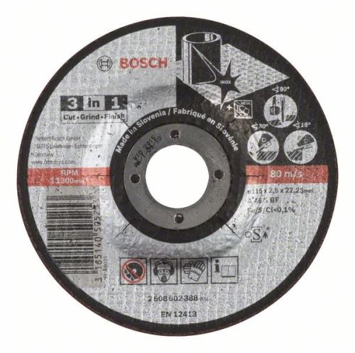 BOSCH Dělicí kotouč 3 v 1 A 46 S BF, 115 mm, 2,5 mm 2608602388