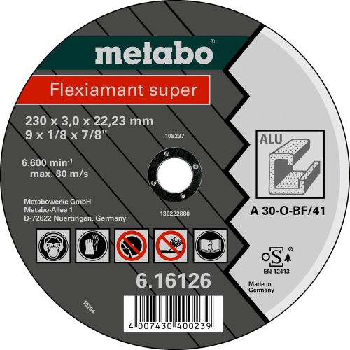 METABO Řezný kotouč - hliník -FLEXIAMANT SUPER 23 0x 3,0 x 22,2 616126000