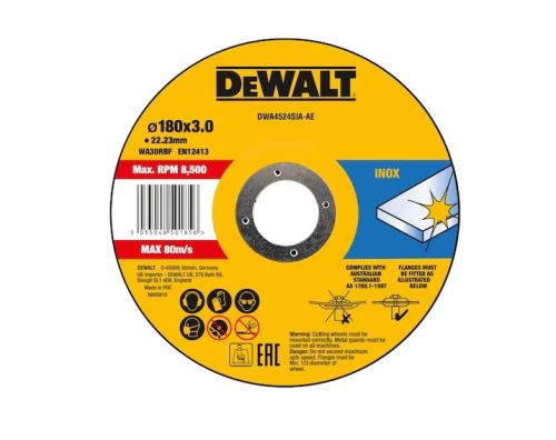 DeWALT Řezný kotouč na nerezovou ocel 180 x 3 x 22,23 mm DWA4524SIA