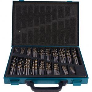 MAKITA sada vrtáků do kovu HSS-TiN po10 ks 1-8 (po 0,5 mm) a po 5 ks 8,5-10 mm (po 0,5 mm), 170 ks D-30564