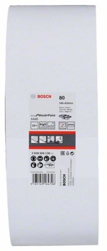 BOSCH 10dílná sada brusných pásů X440 100 x 610 mm, 80 2608606136