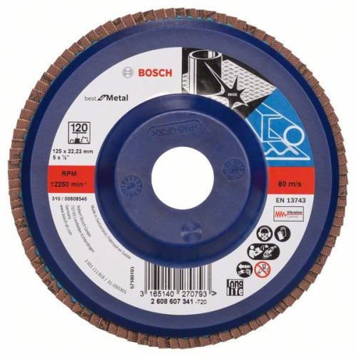 BOSCH Lamelový brusný kotouč X571, Best for Metal D = 125 mm; G = 120, rovný 2608607341