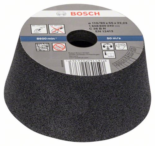 BOSCH Brusný hrnec, kónický - kámen/beton 90 mm, 110 mm, 55 mm, 36 1608600240