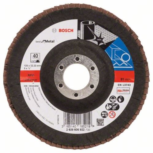 BOSCH Lamelový brusný kotouč X571, Best for Metal D = 125 mm; G = 40, lomený 2608606922