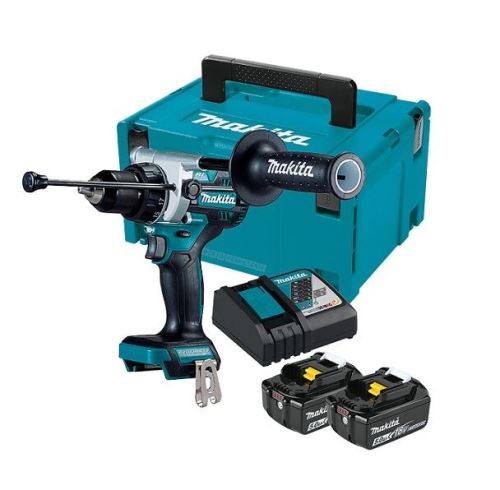 Makita Aku bezuhlíkový příklepový šroubovák Li-ion LXT 18V 5,0 Ah, Makpac DHP486RTJ