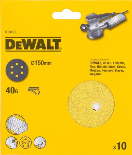 DeWALT Brusné kotouče / suchý zip, 150 mm, K320 (10 ks) DT3128