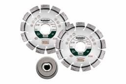 METABO sada: 2X Diamantový řezný kotouč 115X22,23mm, „UP“+ 1X Rychloupínací matice M 14, 628581000