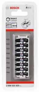 BOSCH Souprava šroubovacích nástavců Impact Control, 8 kusů, 1×PH1;3×PH2;1×PH3;2×PZ2;1×PZ3 2608522323