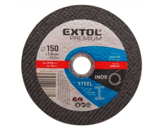 Extol Premium Kotouč řezný na ocel/nerez, 150 x 1,0 x 22,2 mm 8808105