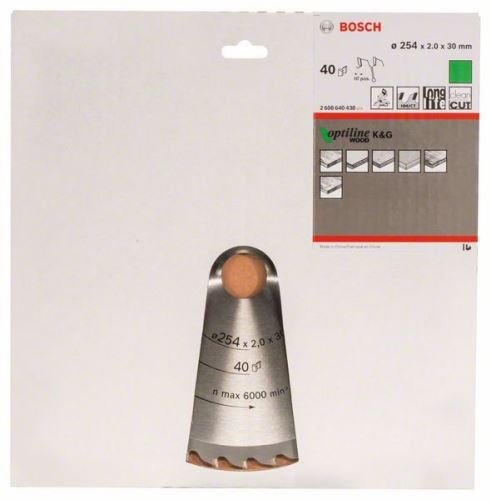 BOSCH Pilový kotouč Optiline Wood 254 x 30 x 2,0 mm, 40 2608640438