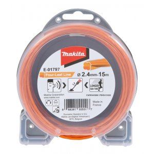 MAKITA struna nylonová 2,4 mm, oranžová, 15m, speciální pro aku stroje E-01797