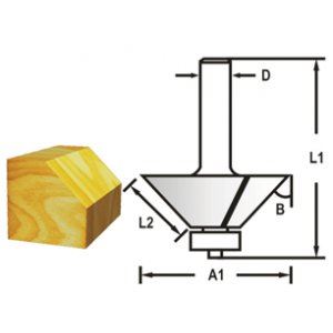 MAKITA Fazetová/hranová fréza s ložiskem stopka 8 mm,30,2x12,7x55 mm D-48670